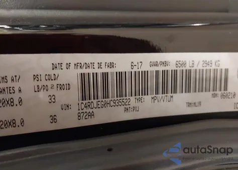 2017 Dodge Durango Citadel z USA, uszkodzony, nr VIN 1C4RDJEG0HC935522